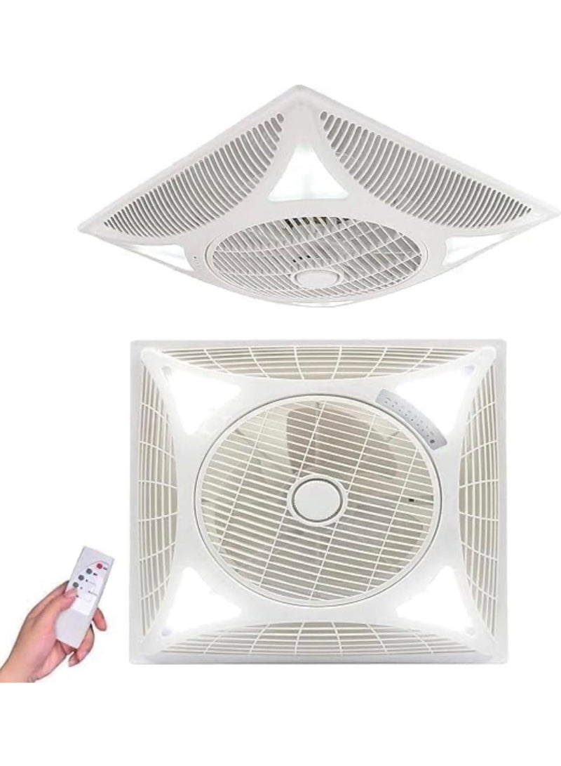 ALMIFTAH Remote Control Ceiling Fan 60×60 cm | Modern Drop Grid Flush Mount Ceiling Fan with Air Ventilation | Low Profile Smart Fan for Home & Office - Image 2
